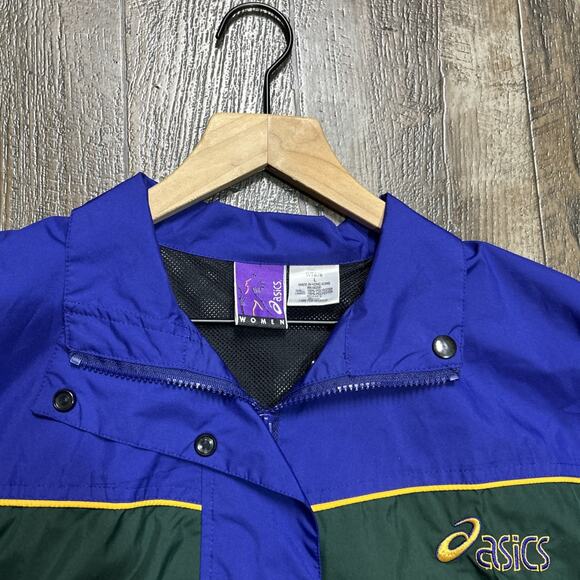 Vintage Asics Full Zip 80s 90s Windbreaker Jacket Size Large WT93 Multicolor - Picture 2 of 8